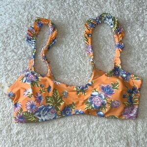 Aerie Offline Swim Floral Padded Scoop Bikini Top XL NWT